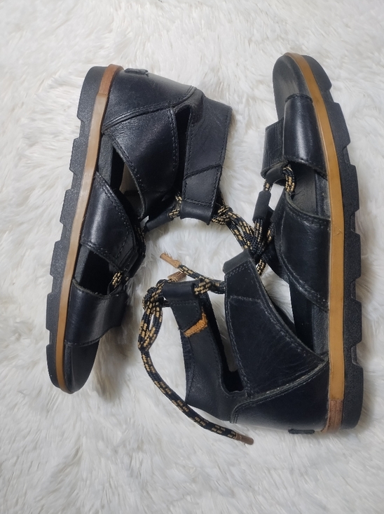 Sorel Shoes - Sorel Torpeda Women's Black Leather Lace-Up Sandal-Sz 9